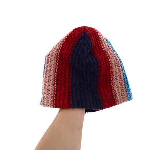 Chenille Crochet Beanie Unisex O/S Kidcore Soft Girl Boho Casual Streetwear Ski - Picture 5 of 9